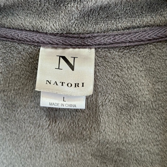 Natori Gray Long Sleeve Pajama Top - Picture 3 of 5
